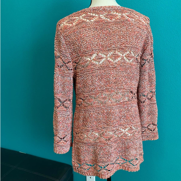 Soft Surroundings Orange Knit Tunic Sweater Women's Small - Picture 4 of 11